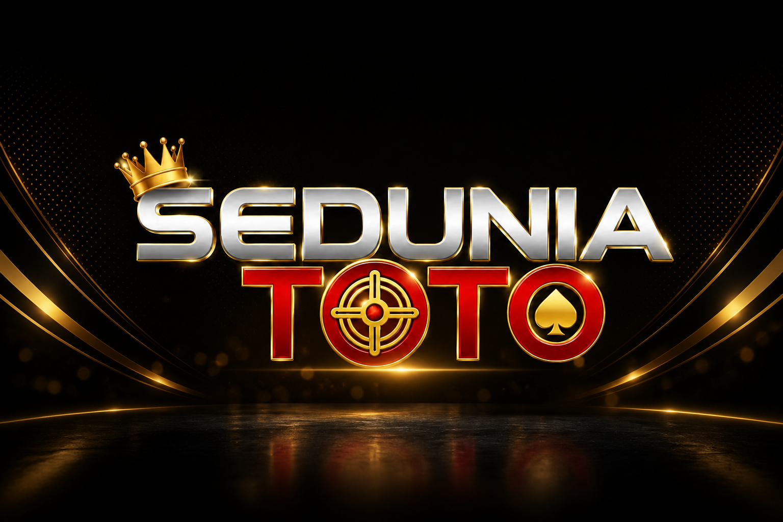 SEDUNIA TOTO: mahkota, SEDUNIA, TOTO merah bidikan sekop.